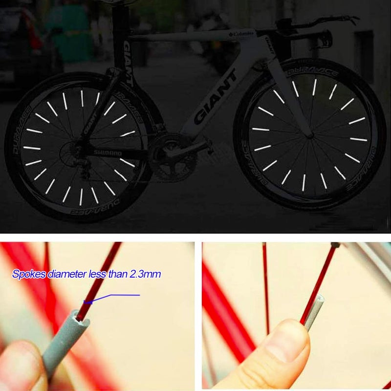 catazer 3M Bicycle Spoke Reflector, Bike Reflective Strips for 360Â° Visibility Easy Install Night Safety Tape Waterproof for Road Mountain, and Kidsâ€™ Bikes (Silver) - Image 5